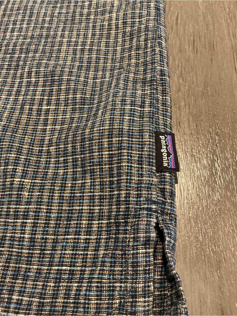 Patagonia Men’s Back Step Shirt Blue Plaid Short Sleeve M Hemp Cotton - Picture 3 of 11